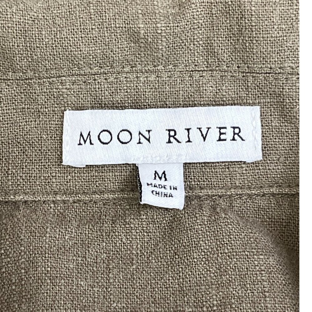 Moon River Anthropologie Olive Embroidered Fringe Utility Jacket Boho Safari M - Picture 6 of 7